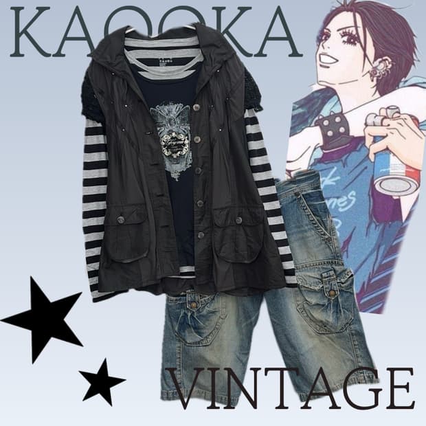 ★나나의 펑크 괴짜룩 코디세트 ★7부 팬츠 너드걸 보헤미안 레이어드 