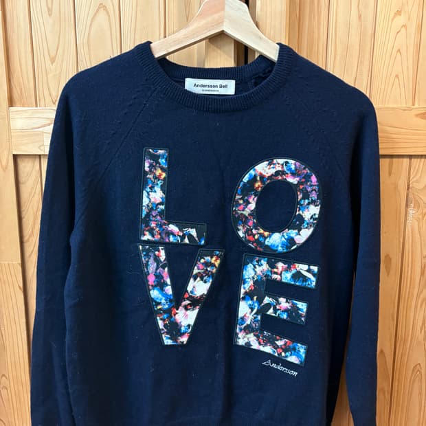 앤더슨벨 LOVE 니트 네이비