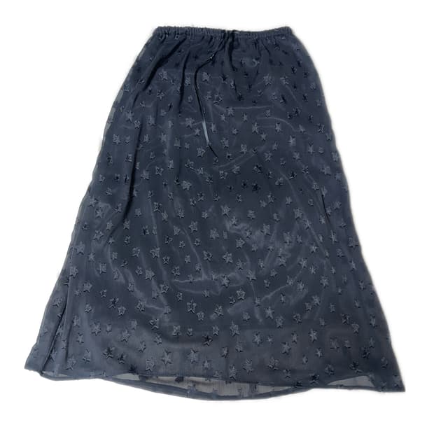 별 무늬 블랙 롱스커트