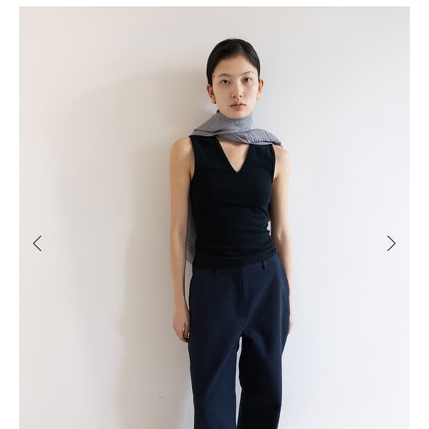 ehre에레 SIDE-TAB COTTON TROUSERS 네이비36