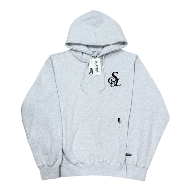 스컬프터 심볼 로고 기모 후드티 그레이 L