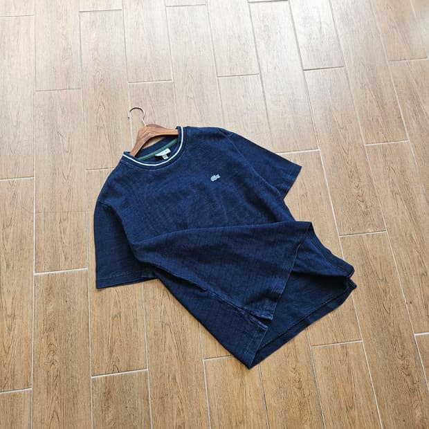 LACOSTE 라코스테 인디고 데님 반팔티 맨투맨 스웻셔츠 M