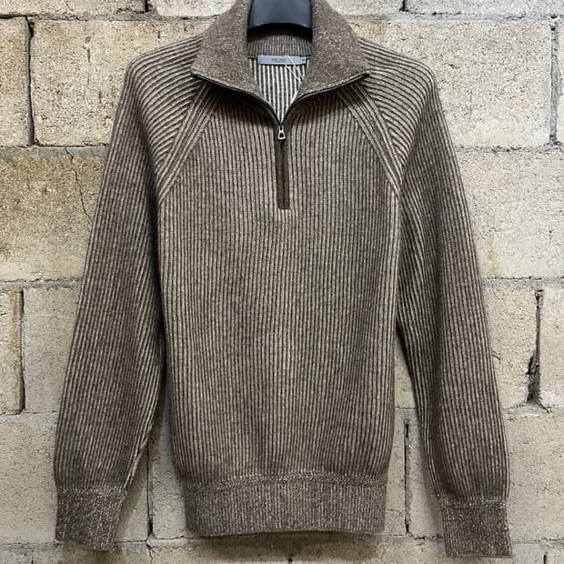 시리즈 골지 하프집업 울 골지 니트