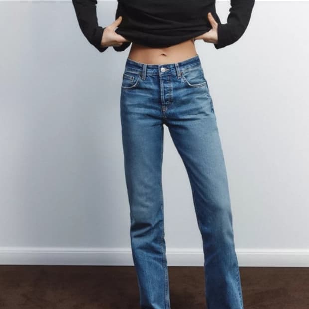 새상품 JEANS TRF 스트레이트 미드라이즈 32