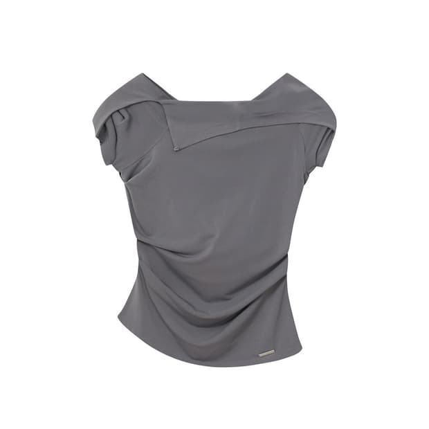 미세키서울 Draped mod hoodie top GREY