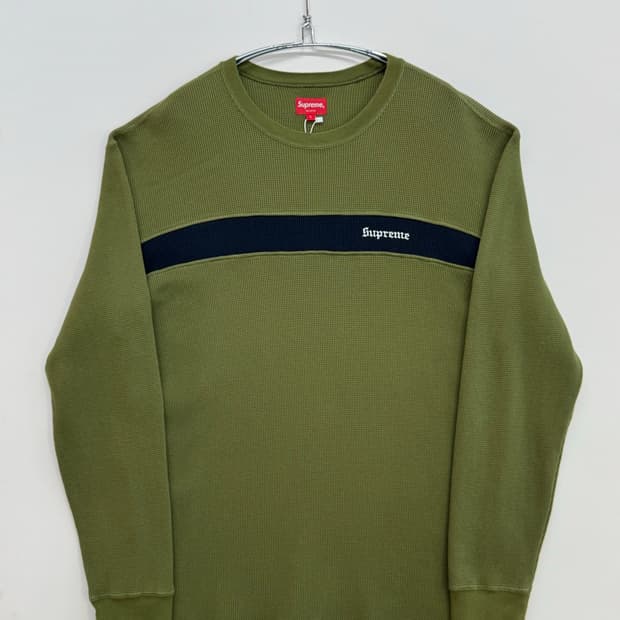 슈프림 패널 스트라이프 와플 써멀 올리브 18FW