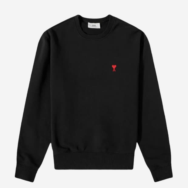 아미 스몰 로고 하트 스웨트셔츠 맨투맨 블랙