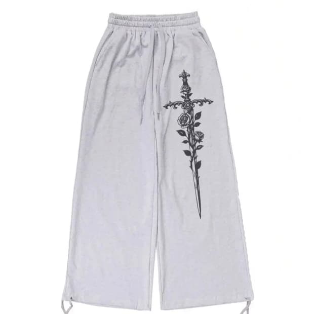 달링유어배드 코르셋 소드 스웻 스웨트 팬츠 트레이닝 바지 라이트 그레이