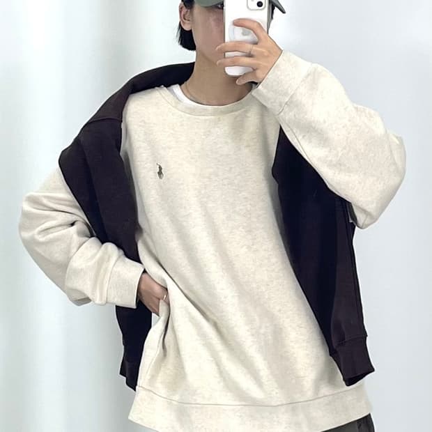 [3XL]폴로 베이지 라운드 맨투맨