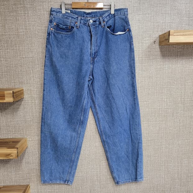 34~35인치 리바이스 프리미엄 배기 테이퍼드핏 청바지  루즈핏 중청