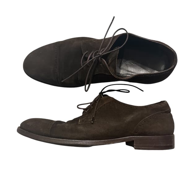 제냐 Ermenegildo Zegna 스웨이드 캡토 옥스포드 슈즈