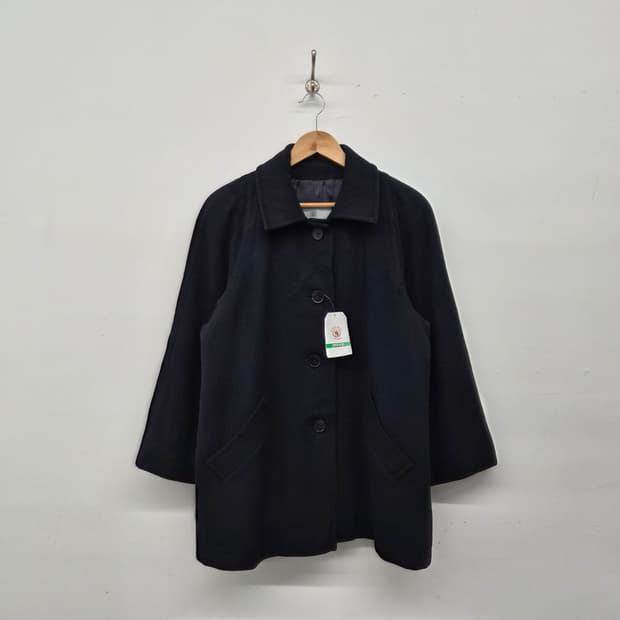 아쿠아스쿠텀 모직 블랙 코트 여성 M