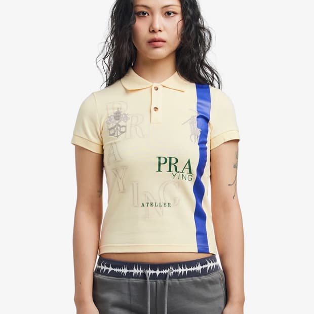Praying cigarette box womens polo small