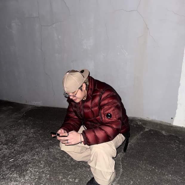 [XXL(54size)] CP컴퍼니 디디쉘 DD쉘 논 후드 패딩 버건디