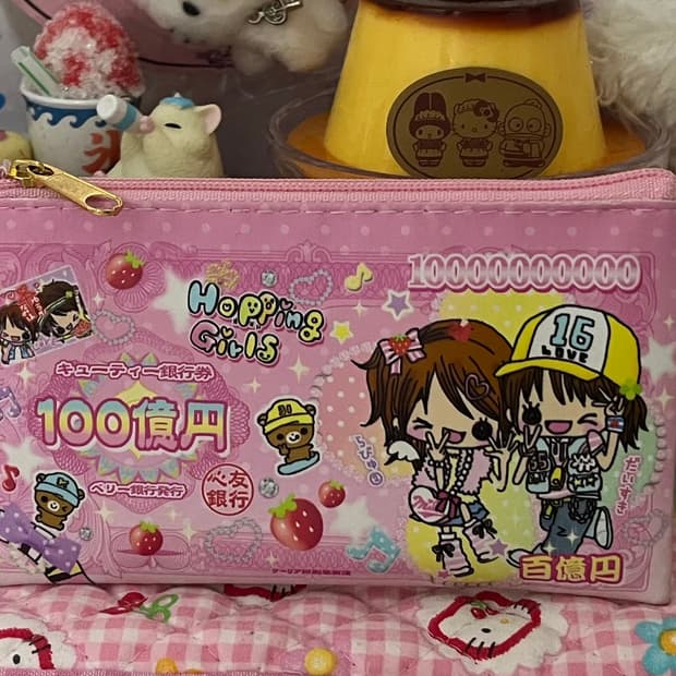 헤이세이 갸루 파우치 마스코트 지갑 산엑스 y2k 스쿨걸즈 딸기
