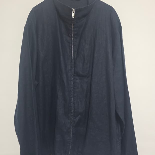 코스 COS 네이비 헴프 린넨 집업 자켓 XL