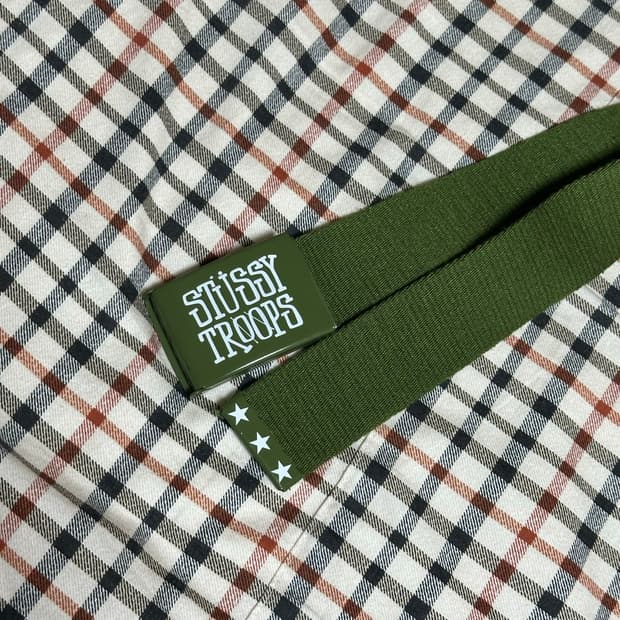 00s 스투시 벨트 카키