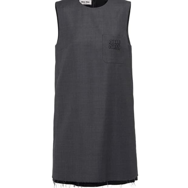 미우미우 그레이 민소매 원피스