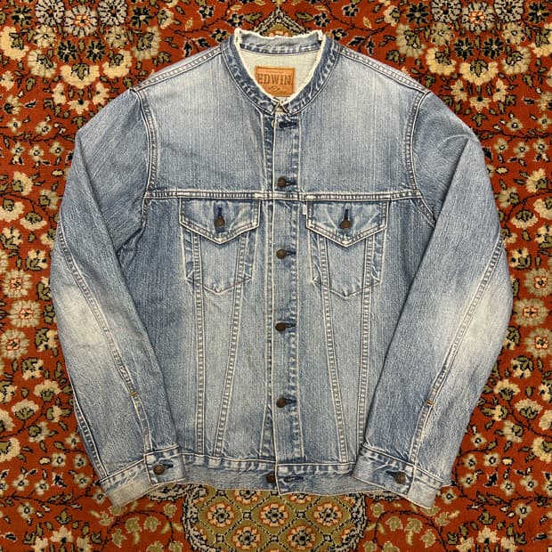 [XL] 에드윈 차이나 카라 연청 데님 자켓