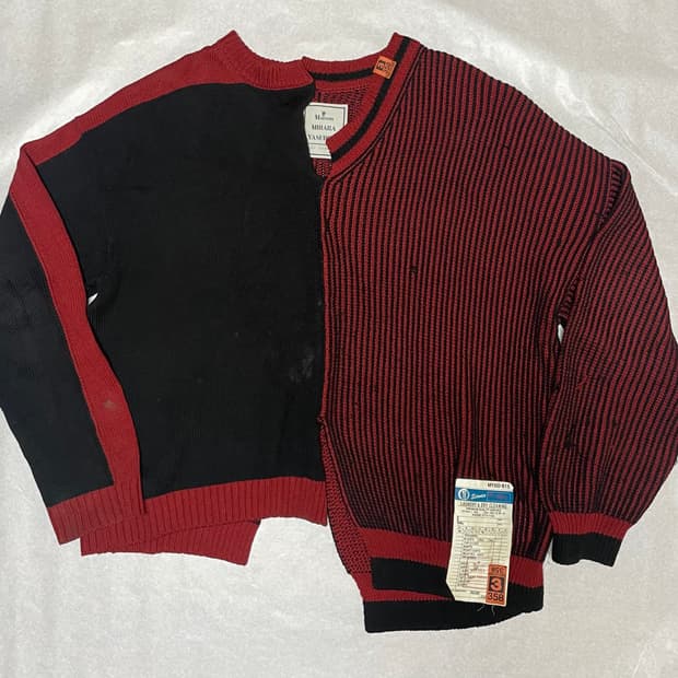 빈티지 메종 미하라 야스히로 니트 블랙/레드