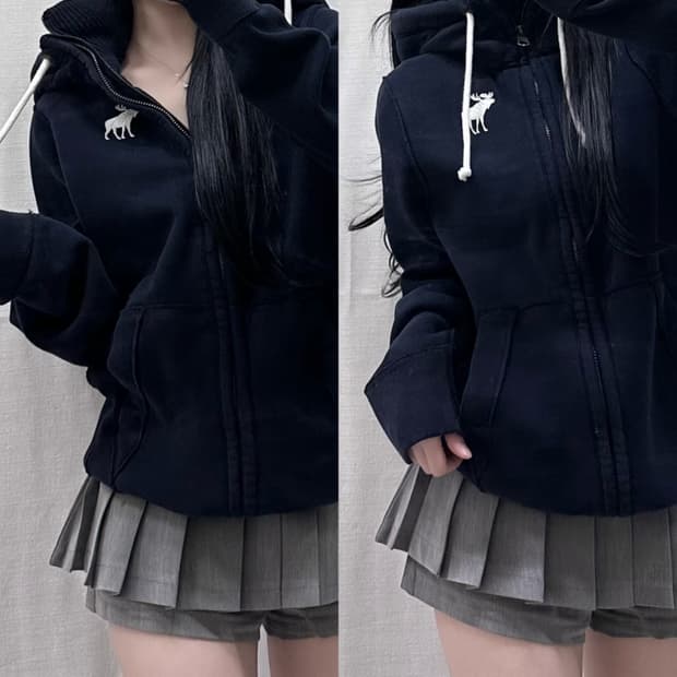 아베크롬비 이중지퍼 후드집업