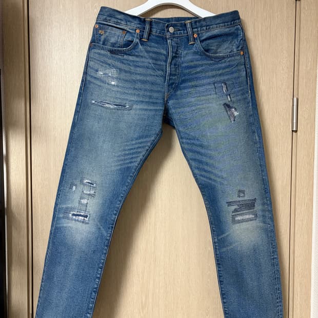 더블알엘/슬림핏 클레어몬트 셀비지 진/33