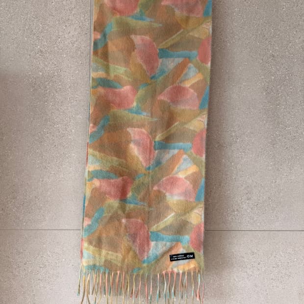 이태리제 연두색 스카프 목도리 머플러