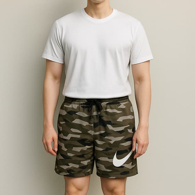 나이키. 남자 카키 빅스우시 하프팬츠_XXL