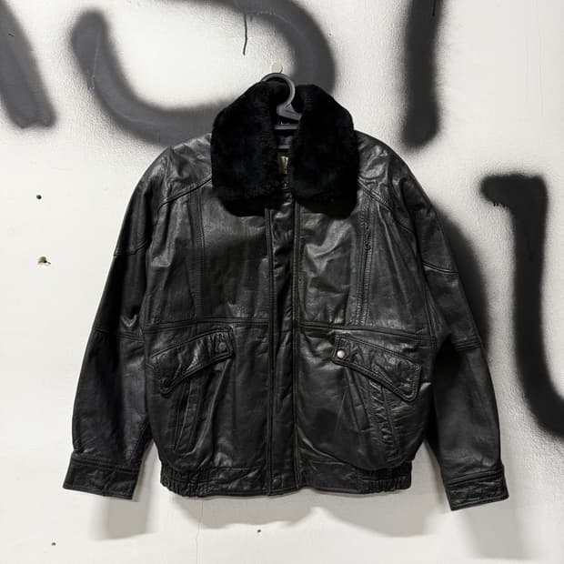 진도 모피 100% 카우하이드 소가죽 양털 카라 가죽 봄버 자켓