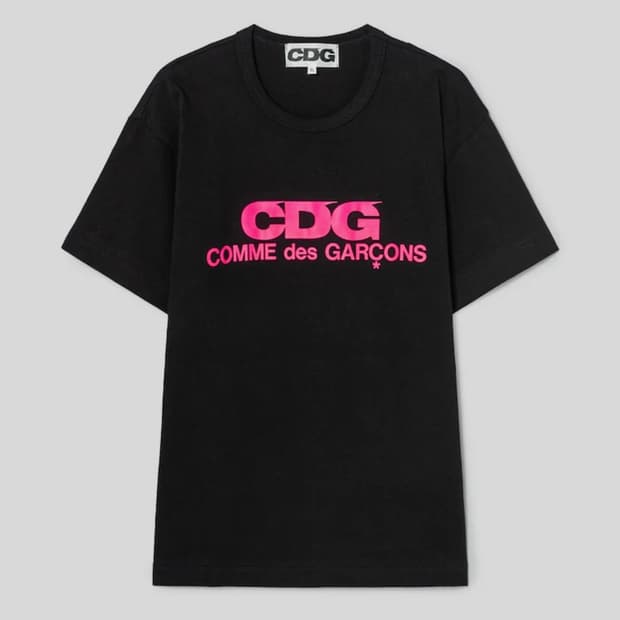 (새상품) 꼼데가르송 CDG 핑크 로고 반팔 티셔츠 M