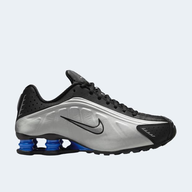 (W) Nike Shox R4 Metallic Silver and Bla