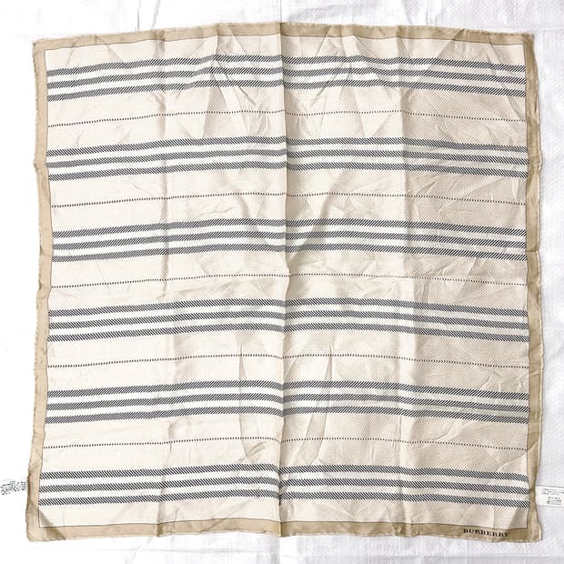 버버리 실크 코튼 스트라이프 노바체크 쁘띠 스카프 새상품 정품