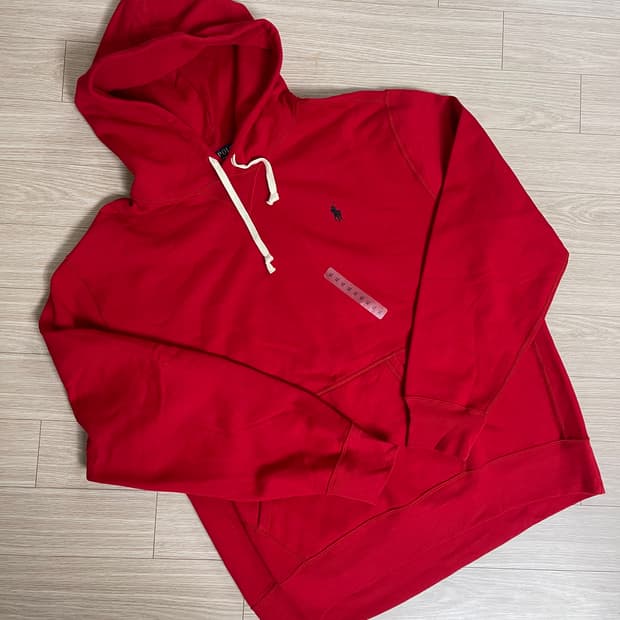 폴로 랄프로렌 레드 후드티
