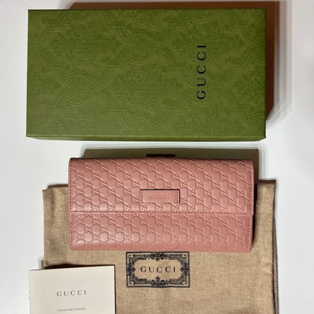 구찌 마이크로시마 핑크 장지갑