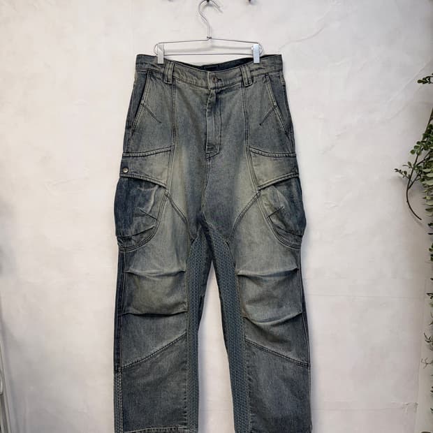 Ignota core:10 washed cargo pants blue L