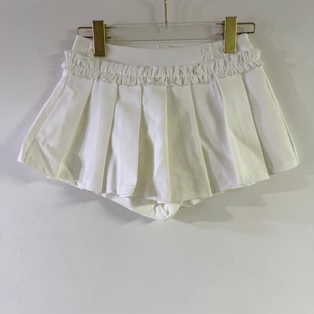 새상품 여자 허리 프릴 치마반바지 (아이보리) S