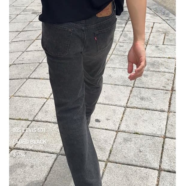 80s Levis 501 Faded Black Denim