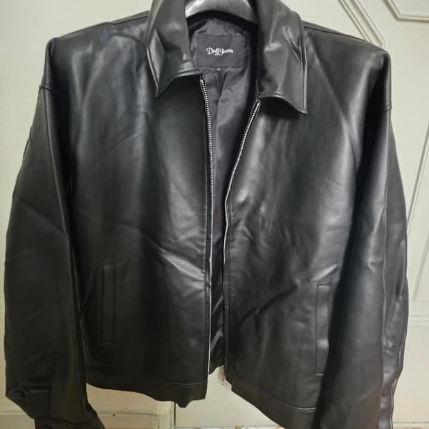 도프제이슨 오버핏 비건레더 싱글자켓 L