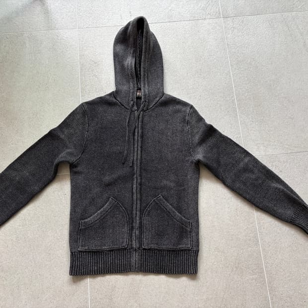 RRL 블랙 인디고 니트 집업 파카