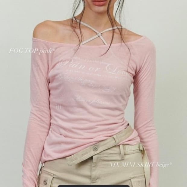 페인오어플레져 포그 탑 핑크 fog loose top