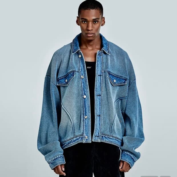 구매)51퍼센트 데님 니트 자켓 M