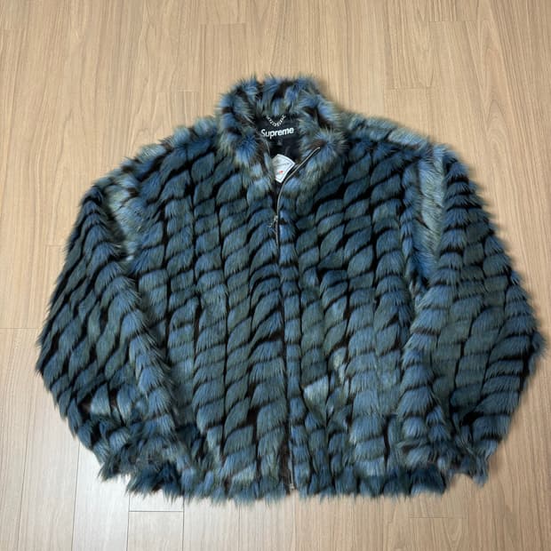 슈프림 투톤 윈드스토퍼 포우 퍼 자켓 블루 L 사이즈