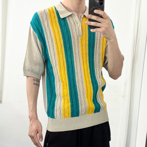 입생로랑 90s 니트 폴로 반팔