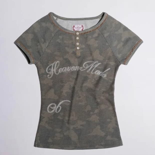 스컬프터 Heavenly Button Down Camo Tee
