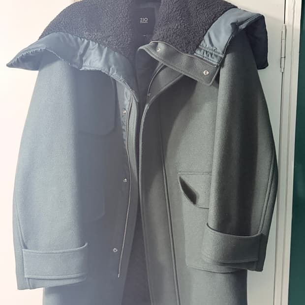 지오송지오 그린 레이어드형 방모 점퍼 100