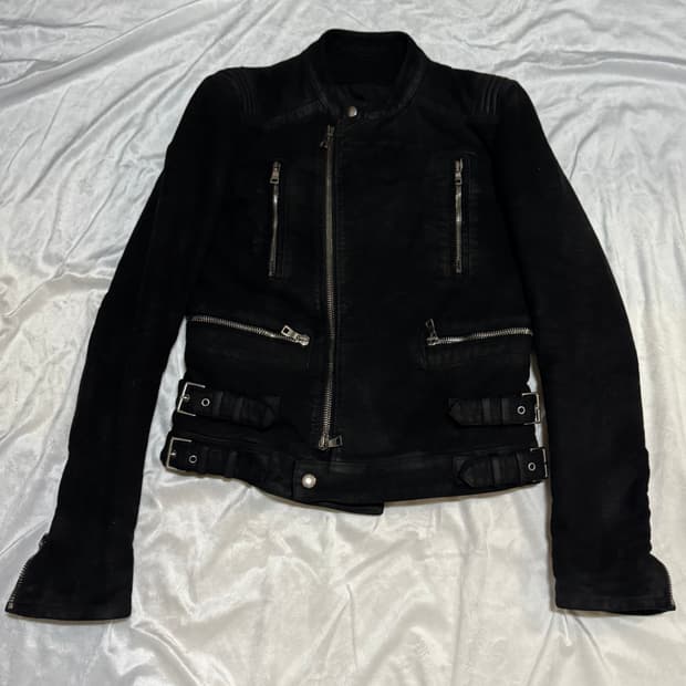 Balmain Waxed moleskin rider jacket