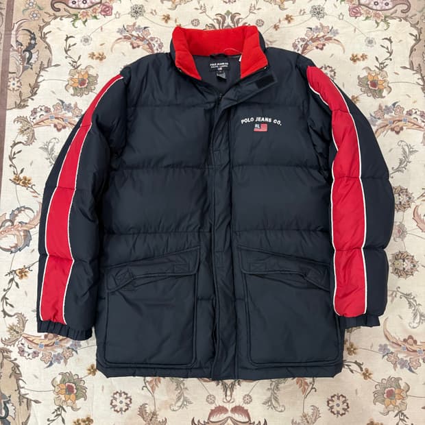 폴로진스 자수로고 덕다운 푸퍼패딩