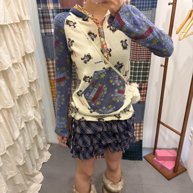 히스테릭글래머 퍽베어 니트후드