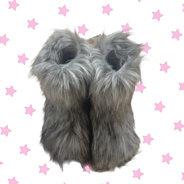 플로리다스튜디오 퍼 부츠 230 그레이 회색 털 부츠