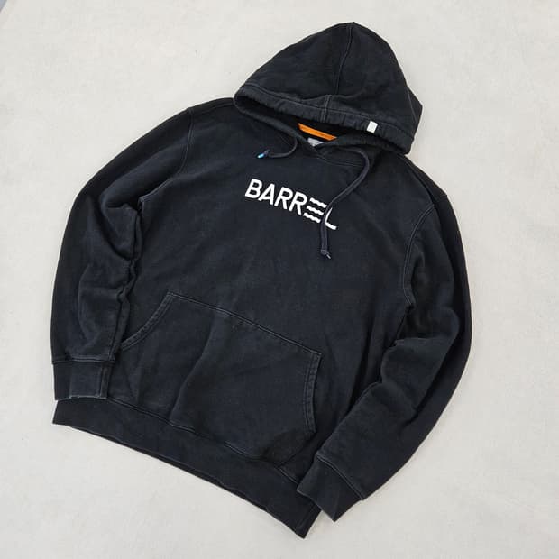 [2XL] 배럴 로고 블랙 후드 티셔츠 0121Y1